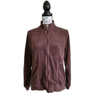 Liz Claiborne Terry Cloth Full Zip Sweatshirt Casual Lounge Everyday